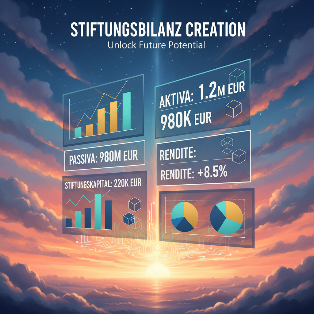 Produktbild für Stiftungsbilanz mit Himmels-Hintergrund